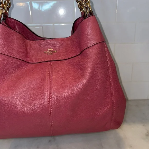 Coach Bag Purse Handbag Leather Large Lexy Pink Pebbled Shoulder Bag Pocketbook - Picture 4 of 17